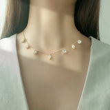 925 Silver Zircon Pendant Clavicle Necklace Chain Jewelry