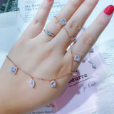 925 Silver Zircon Pendant Clavicle Necklace Chain Jewelry