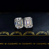 925 Silver Moissanite Diamond Stud Earrings Wedding Engagement Jewelry