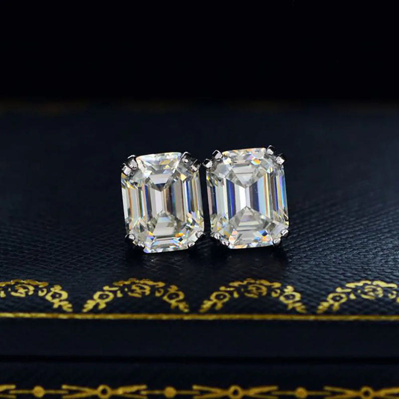925 Silver Moissanite Diamond Stud Earrings Wedding Engagement Jewelry