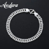 925 Silver 6mm Horsewhip Chain Bracelet for Men