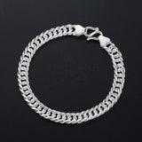 925 Silver 6mm Horsewhip Chain Bracelet for Men