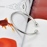 925 Silver Bracelet for Women Smooth Surface Charm Bangle