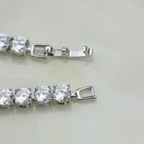 925 Sterling Silver CZ Charm Chain Bracelet for Women Wedding
