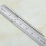 925 Sterling Silver CZ Charm Chain Bracelet for Women Wedding