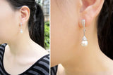 925 Silver Clear Crystal Drop Earrings Teardrop Bridal Wedding Jewelry