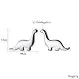 925 Silver Dino Stud Earrings for Women Girls - Small & Unique Gift