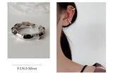 925 Sterling Silver Ear Clip INS Style Irregular Concave-Convex Wave