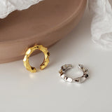 925 Sterling Silver Ear Clip INS Style Irregular Concave-Convex Wave