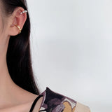 925 Sterling Silver Ear Clip INS Style Irregular Concave-Convex Wave