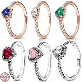 925 Sterling Silver Pink Ring for DIY Couple Jewelry Gift