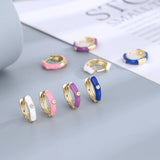 925 Silver Hoop Earrings Women Multicolor Circle Jewelry