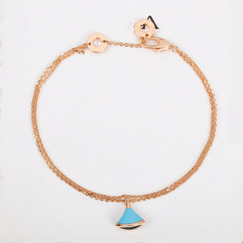 925 Sterling Silver Natural Stone Skirt Bracelet for Women