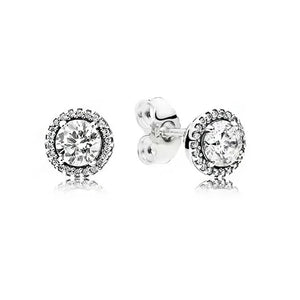 925 Sterling Silver Droplet Round Heart Earrings Fashionable Charm Jewelry