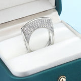 925 Silver Irregular Hollow Diamond Ring Women Bar Party Jewelry