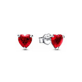 925 Silver Red Crystal Heart Jewelry Set for Her