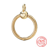 925 Silver Rose O Pendant Necklace for Women