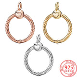 925 Silver Rose O Pendant Necklace for Women