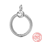 925 Silver Rose O Pendant Necklace for Women
