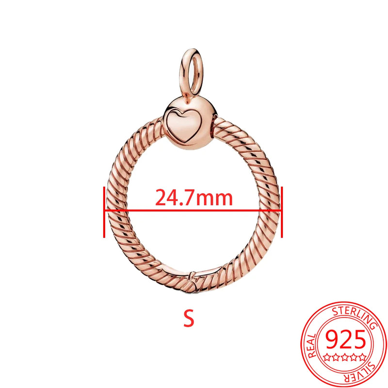 925 Silver Rose O Pendant Necklace for Women