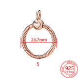 925 Silver Rose O Pendant Necklace for Women