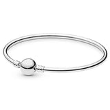 925 Silver Round Buckle Clasp Bangle for Women Jewelry Making
