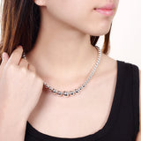 925 Sterling Silver Smooth Beads Necklace for Party Wedding