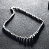 925 Sterling Silver Smooth Beads Necklace for Party Wedding