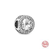 925 Silver Clear Charm Bead for Bracelet DIY Jewelry