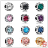 925 Silver Clear Charm Bead for Bracelet DIY Jewelry