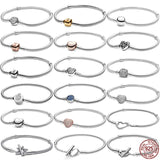 925 Silver Star Buckle Bracelet for Charm Beads DIY Gift