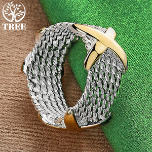 925 Sterling Silver X Ring Party Engagement Charm Jewelry Birthday