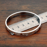 925 Silver Bracelet-Text Carved Pattern-Girls Party Jewelry