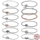 925 Sterling Silver Family Tree Heart Buckle Bracelet DIY Jewelry