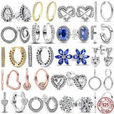 925 Sterling Silver Snowflake Heart Circular Earrings