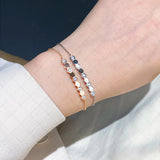 925 Sterling Silver Zircon Bracelet Hexagon Catenary High Jewelry