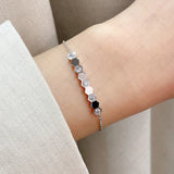 925 Sterling Silver Zircon Bracelet Hexagon Catenary High Jewelry