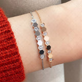 925 Sterling Silver Zircon Bracelet Hexagon Catenary High Jewelry