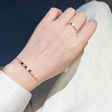 925 Sterling Silver Zircon Bracelet Hexagon Catenary High Jewelry