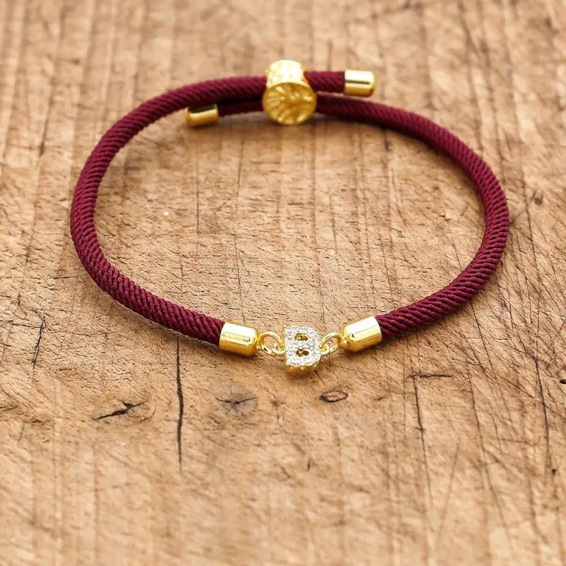 A-Z Initial Letter Bracelet Colorful Rope Bracelet Women Jewelry