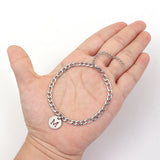 Classic Initial Letter Bracelet Stainless Steel Cuban Chain Men's Jewelry Gift