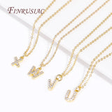 18K Plated Initial Letter Pendant Necklace Choker Neck Chain Jewelry