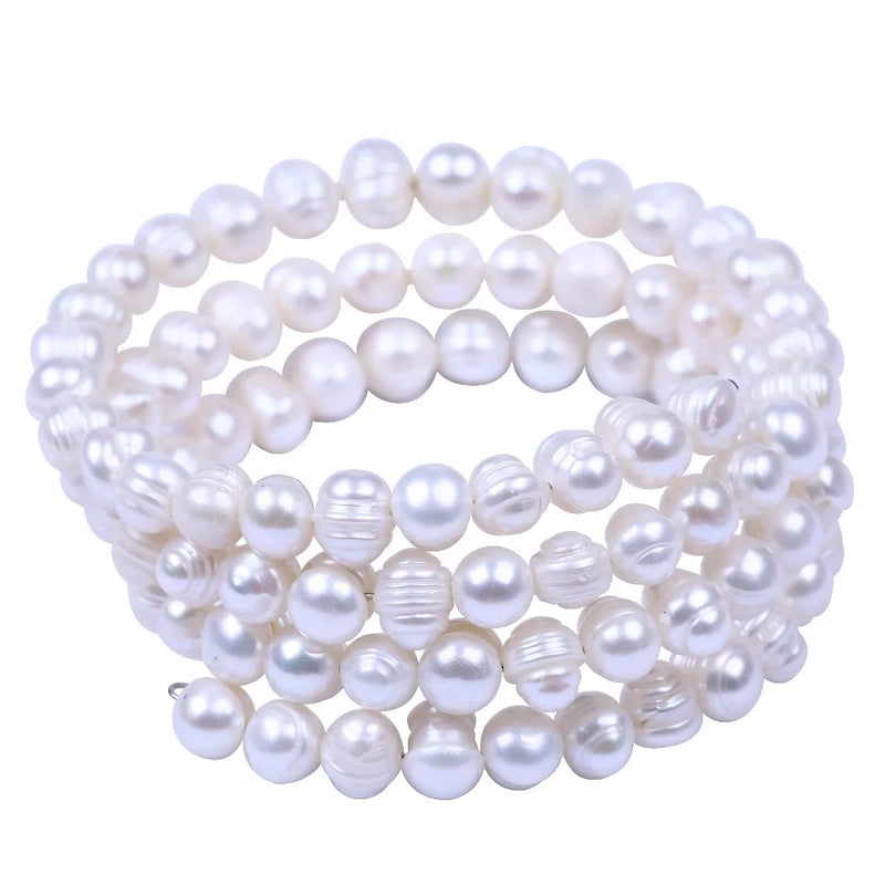 Adjustable potato pearl bracelet Open Bracelet Women Party Bangles