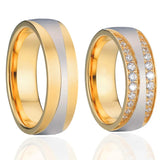 Classic Alliances Wedding Rings Set CZ Zircon Stainless Steel Jewelry