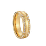 Classic Alliances Wedding Rings Set CZ Zircon Stainless Steel Jewelry
