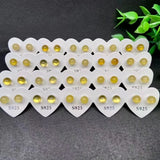 Amber Ball Stud Earrings 925 Silver Gemstone Party Jewelry