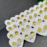 Amber Ball Stud Earrings 925 Silver Gemstone Party Jewelry