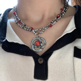 House of the Dragon Rhaenyra Targaryen Red Ruby Chains Necklace Jewelry