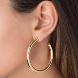 Large Silver Hollow Hoop Earrings 925 Sterling S
