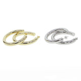 Large Silver Hollow Hoop Earrings 925 Sterling S